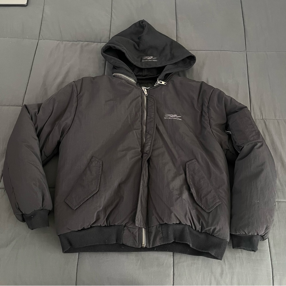 New day same pain Black Bomber Jacket